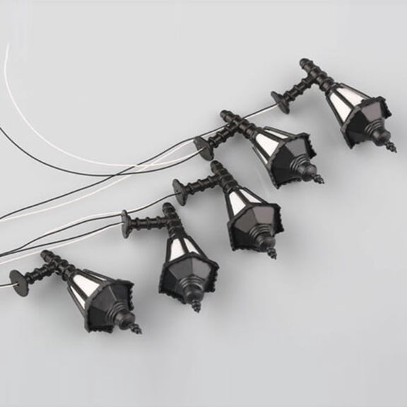 10Pcs Train Railway Led Lamppost Lamps Wall Lights Model Scale 1:25 3V Smile Home