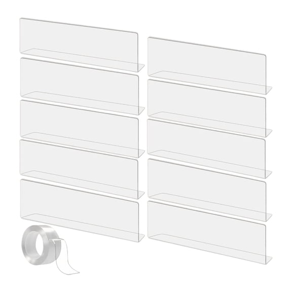 10Pcs Transparent Acrylic Shelf Barriers Strong PVC Shelf Guards Versatile PVC Shelf Organizers for Organized Storage