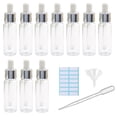 thumbnail image 1 of 10Pcs Transparent Dropper Bottle 20ML Plastic Eye Dropper Bottles for Essential Oil Pipette Refillable - with Measured Pipette, Funnel and Labels (White + Silver Cap), 1 of 6