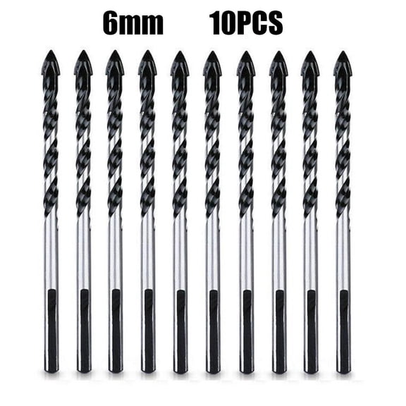 10Pcs Triangle Drill Bit Multifunctional Hand Tool 6mm For Metal Wood Glass Steel Wood Hole Cutter Cone Drill