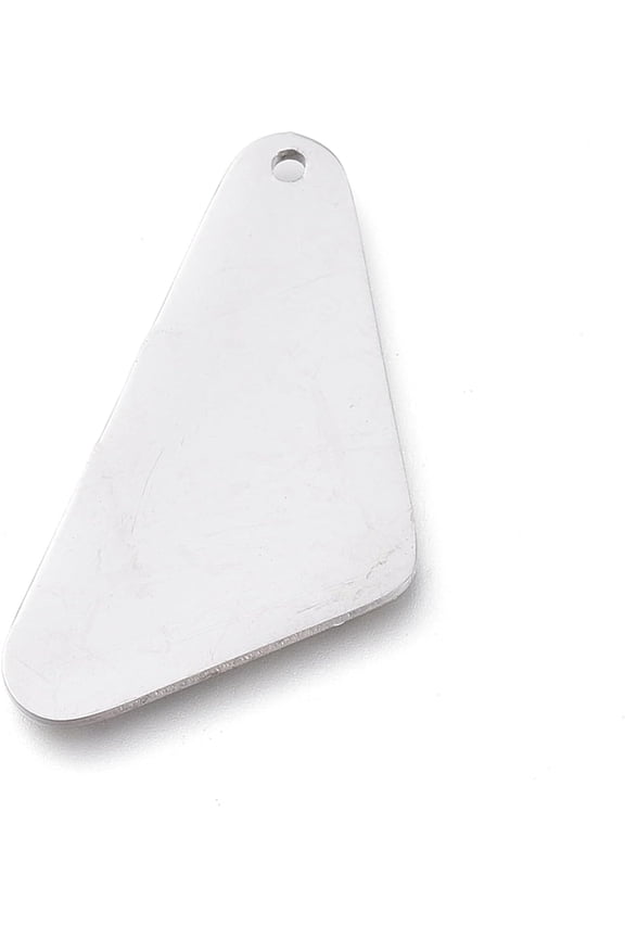 10Pcs Triangle Pendant Charm 304 Stainless Steel Triangle Pendants with Stamping Blank Tag Triangle Metal Charms Pendant