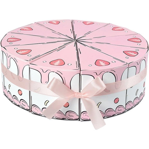 10Pcs Triangular Cake Shaped Paper Gift Box Cardboard Candy Dessert Packaging Boxes for Baby Shower Birthday Party