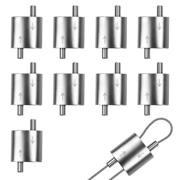 10Pcs Two Way Cable Clip Locking Device Adjustable Bidirectional Steel Wire Rope Clamp Suspension Hardware Accessories