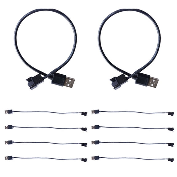 10Pcs USB To 4 Pin Fan Adapter Cables Computer PC Fan 5V USB To Computer CPU Fan Cable