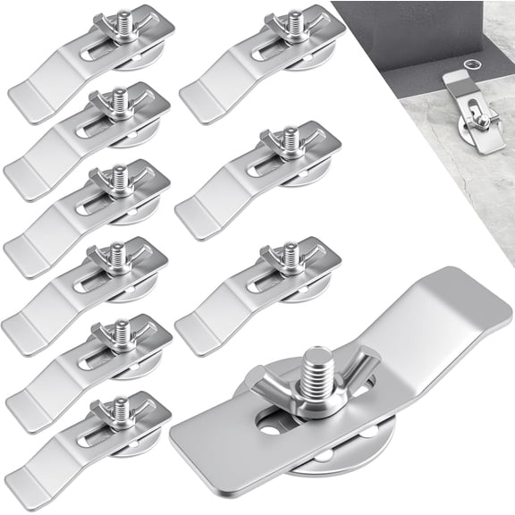 10Pcs Undermount Sink Clips, Stainless Steel Sink Brackets, Mounting Kit for Kitchen Bathroom Marble/Granite Countertop Installation & Repair (Silver)