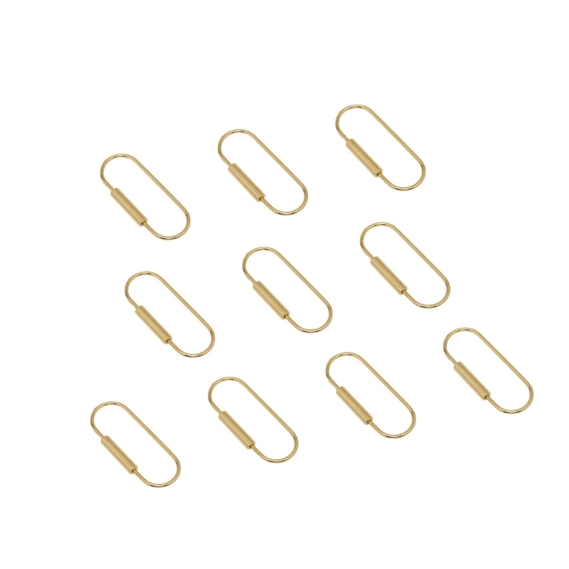 10Pcs Unique Oval Shaped Keychain Gold Key Rings For Keys Or Bag Decoration