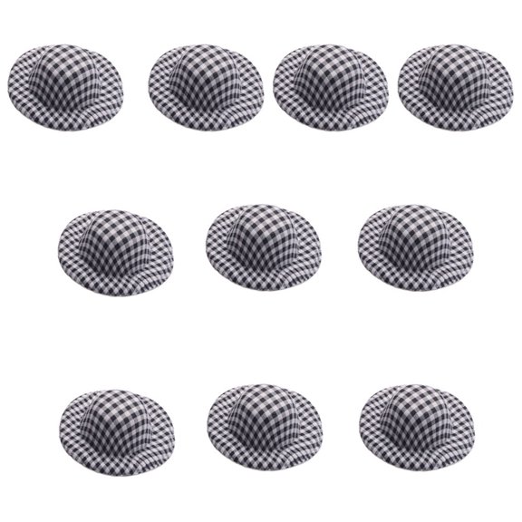 10Pcs Unpainted Miniature Hat Light Weight Small Fabric Hats for Handmade Art Craft Wedding Christmas Party Decoration