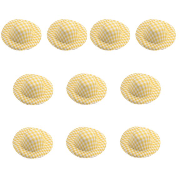 10Pcs Unpainted Miniature Hat Light Weight Small Fabric Hats for Handmade Art Craft Wedding Christmas Party Decoration