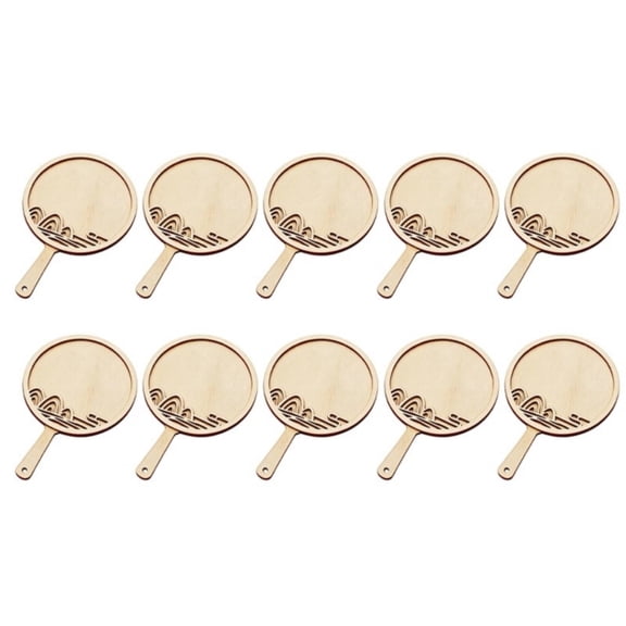 10Pcs Unpainted Wooden Traditional Fan Small Wood Handy Fan For Enthusiasts