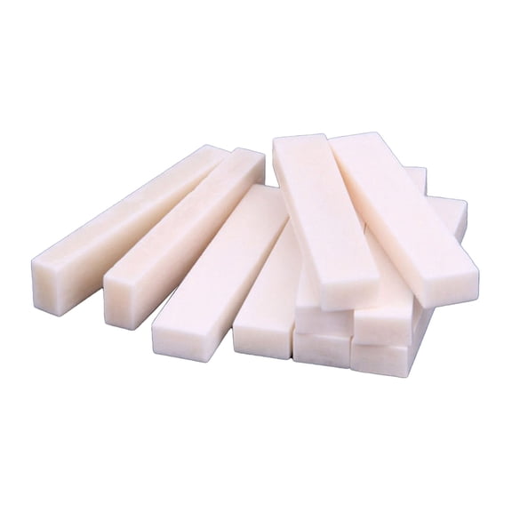 10Pcs Unslotted Blanks Guitar Bridge Nut for Mandolin, Banjos, Ukulele Blanks Bone Nut String Pillow Bone Nut Saddles