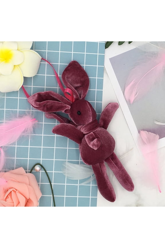 10Pcs Valentine's Day Pendant Doll! Iuhan Valentine's Day Pendant Doll, Fluffy Rabbit Charm Ornament for Flower Bouquet Decor, Cute Plush Keychain Gift for Her, Birthday Present, Car Purse Backpack