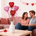 thumbnail image 1 of 10Pcs Valentine's Day Red Glitter Foam Heart Picks, Sparkly Heart Decor Sticks, Cake & Cupcake Toppers, for Wedding Floral Arrangement Home Holiday Party Decorations, 1 of 5