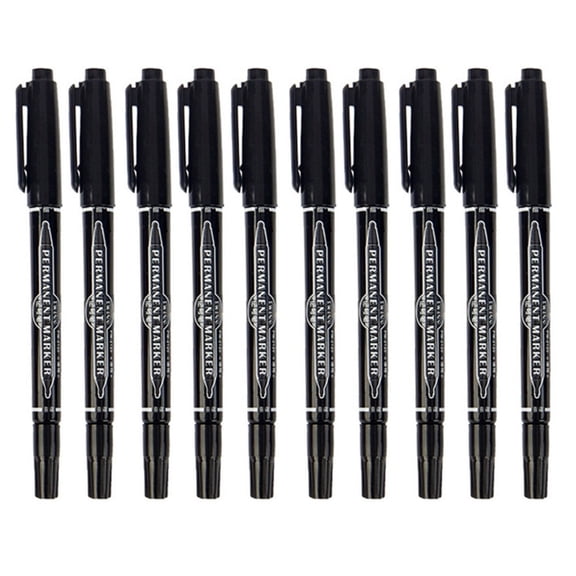 10Pcs Vehicle Labeling Pen Quick Dry Waterproof Double Ended Permanent Marker