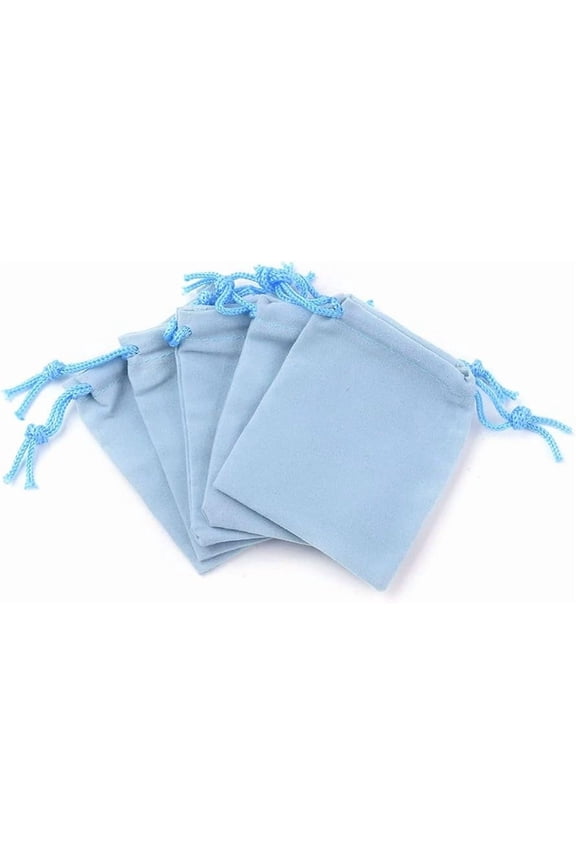 10Pcs Velvet Cloth Drawstring Bags Light Sky Blue Jewellery Bags 3.54x2.75 Inch Jewelry Pouches Gift Bags Wedding Party Favors Small Velvet Bags Candy Bags Christmas Gift Velvet Cloth Bag for making