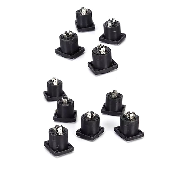 10Pcs Versatile Speakon Cable Ends Black 4 Pin, Easy to Assemble, for Professional Sound Systems