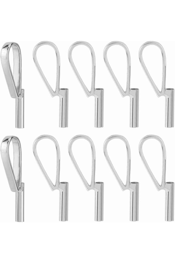10Pcs Vertical Pin to Pendant Brooch Pendant Converters Silver Alloy Brooch Pin to Necklace Keychain Converters Tube Design with Bail Convert for Necklace Keychain Hair Rope