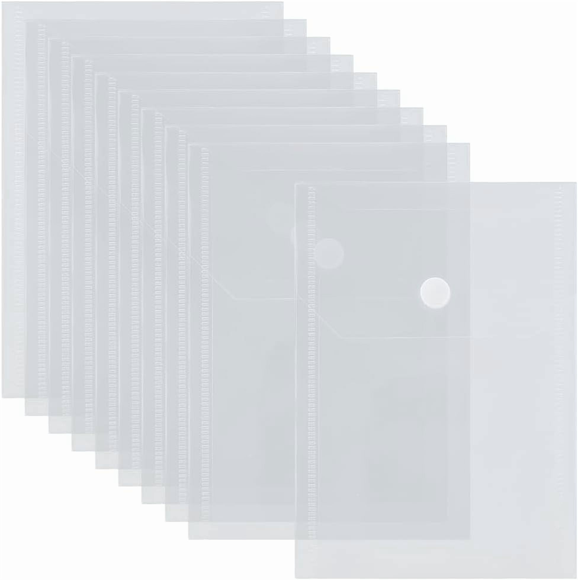 10Pcs Vertical Plastic Envelopes with Snap Closure Reusable Stamp ...