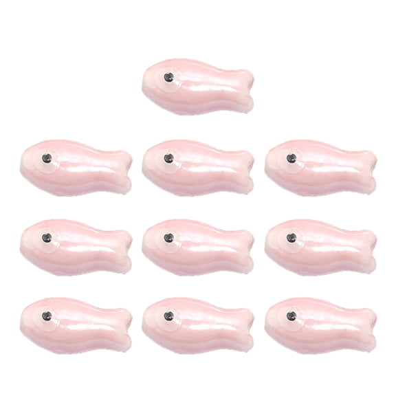 10Pcs Vibrant Handpainted Ceramic Fish Charm Spacer Beads Unique Craft Charm For Bracelets Necklaces Keychains