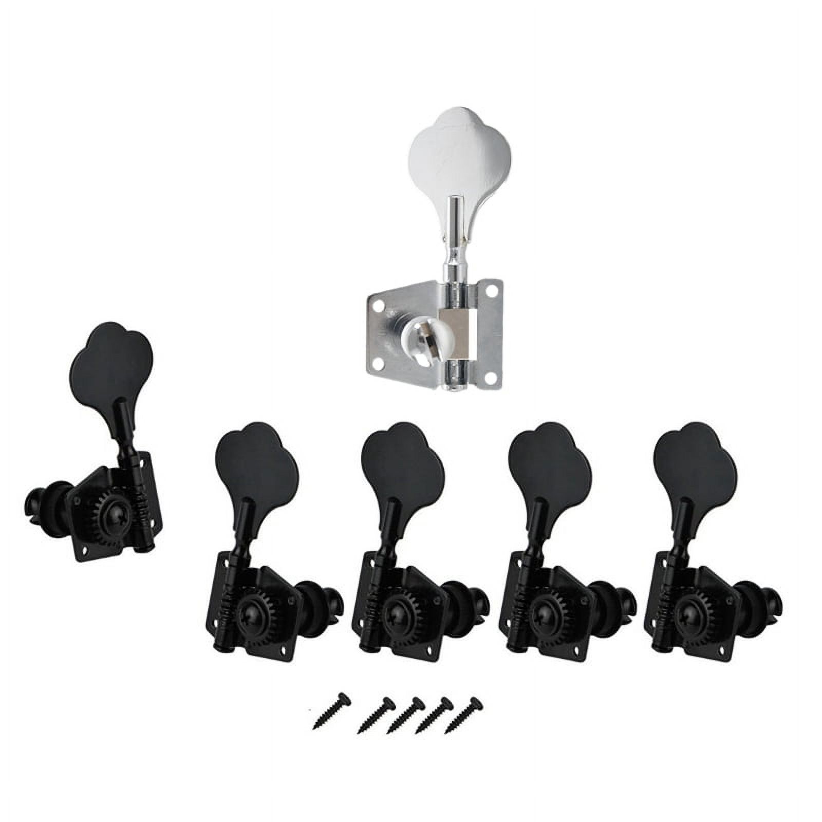 10Pcs Vintage Open Bass Guitar Tuning Keys Pegs Machine Heads Tuners - 5Pcs Silver & 5Pcs Black