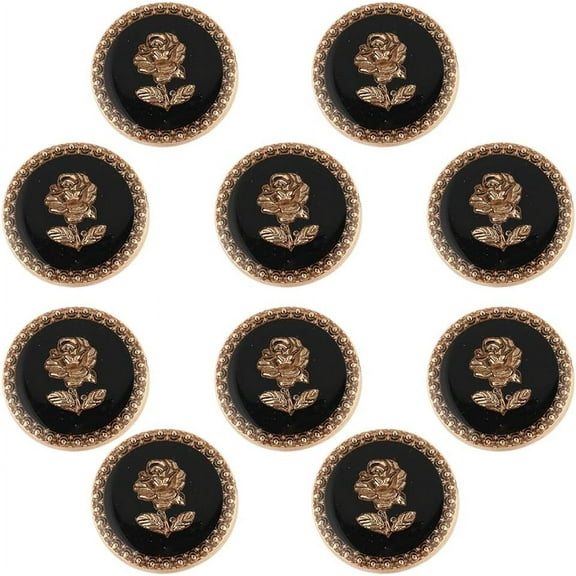 DIY 10Pcs Vintage Rose Button Enamel Suit Buttons 22mm 1-Hole Anchor Antique Metal Sewing Coat Buttons for Blazer Suits Sport Coat Uniform DIY