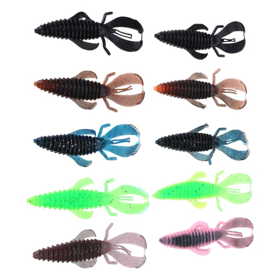 10Pcs Wacky Worms Fish Lures Fishing Wacky Baits Soft Plastic Lures Wacky Soft Worms Wacky Worms Baits Set