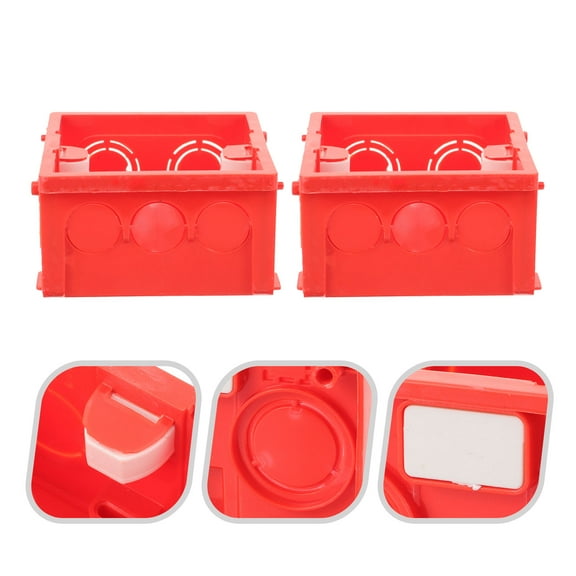10Pcs Wall Mounted Junction Box Red 86 Type Socket Box for Power and Low Voltage