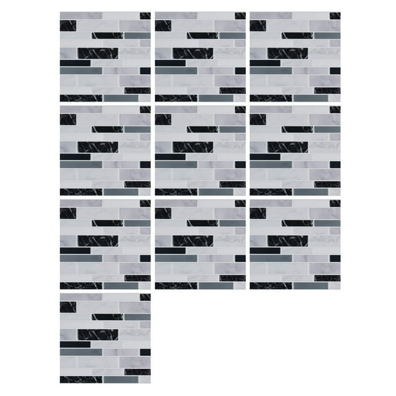 10Pcs Wall Sticker,Peel And Stick Backsplash Glossy Wall Tile Stickers,Peel And Stick Backsplash Tile For Kitchen,3D Self-Adhesive Tile Stickers For Kitchen, Bathroom, Counter Top Decor,E
