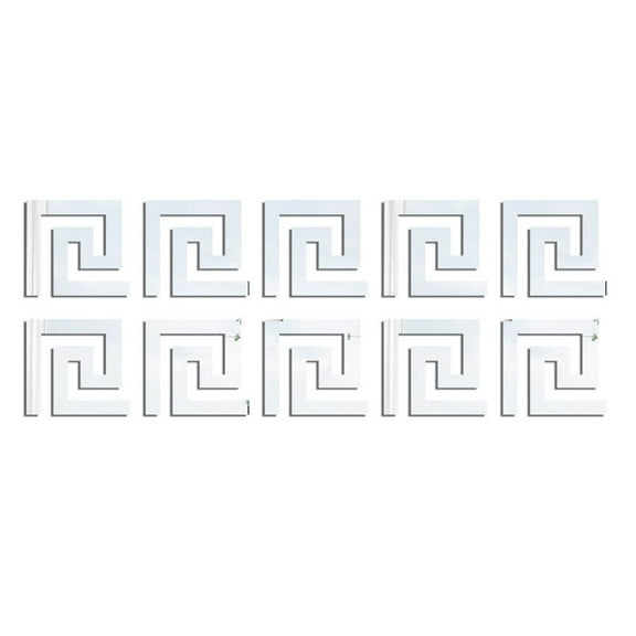 10Pcs Wall Sticker Self-Adhesive Mirror Waist Line Edge Strip Decal 5X5Cm Acrylic Wall Decor For Edge Strip Corner Line Tv Decal Silver