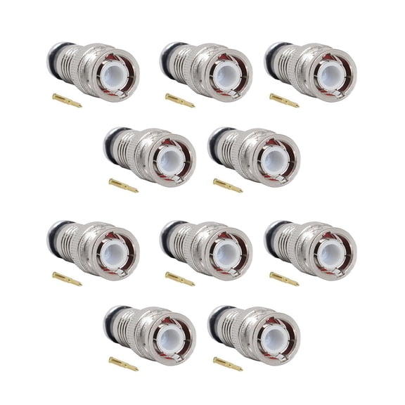 10Pcs Waterproof BNC Twist-On Connectors for Secure RG6 Cable Connections Security and Video Systems