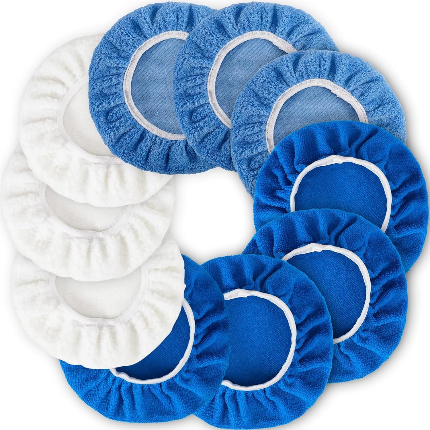 10Pcs Waxers Bonnet Set, 9 to 10 Inch Polisher Bonnets, Car Polishing ...