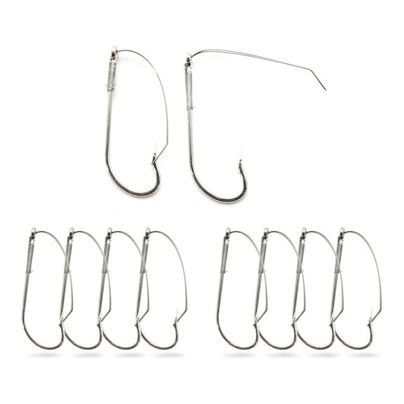 10Pcs Weedless Fishings Hook Wackys Rig Hook Replacement AntiHanging Bottom Mouthguard Fishes Hook for Soft Worm Baits