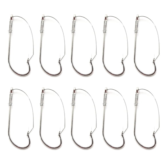 10Pcs Weedless Hook Wackys Rig Hook Replacement AntiHanging Bottom Fishes Hook