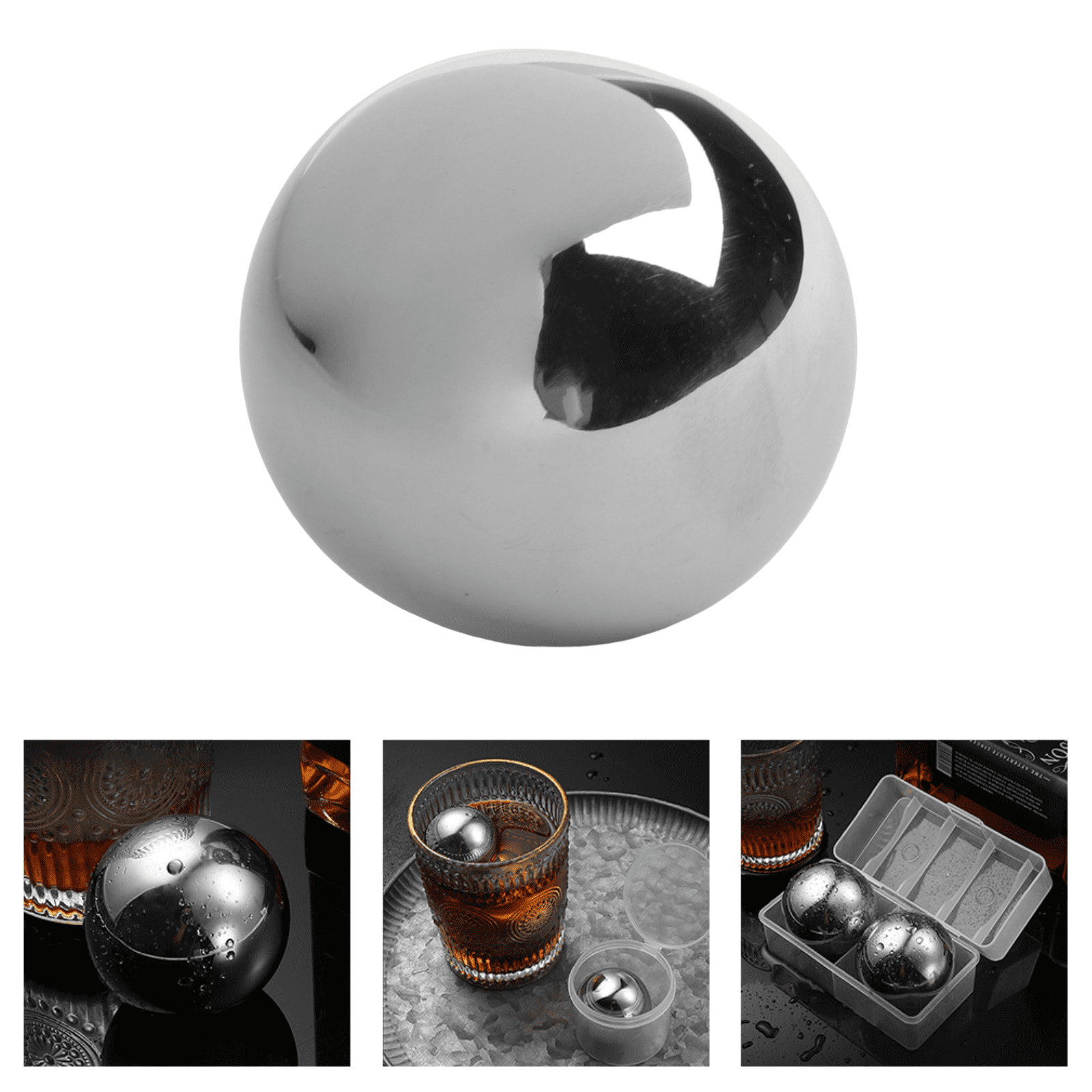 10Pcs Whiskey Balls Reusable Stainless Steel Metal Ice Sphere Cubes  Beverage Chilling Rocks Whiskey Stones for Red Wine, Bar Beer, Scotch,  Vodka Drinks - Walmart.com, image size:1600x1600