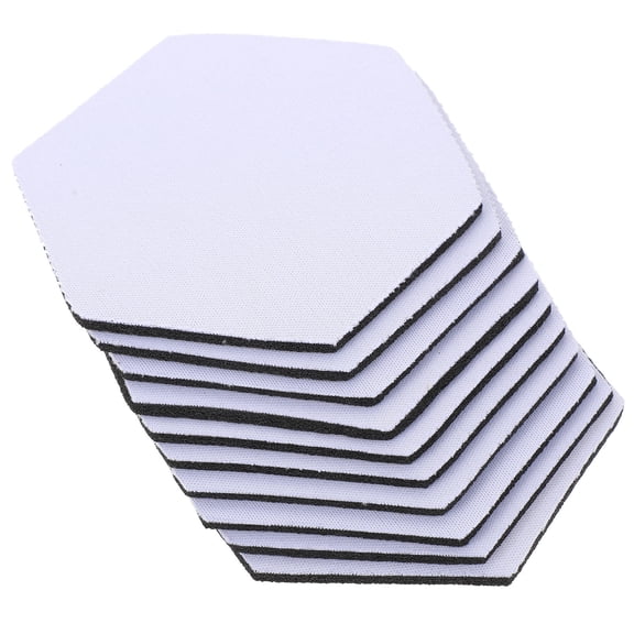 10Pcs White Blank Sublimation Coasters Polyester Canvas for Thermal Transfer DIY Use