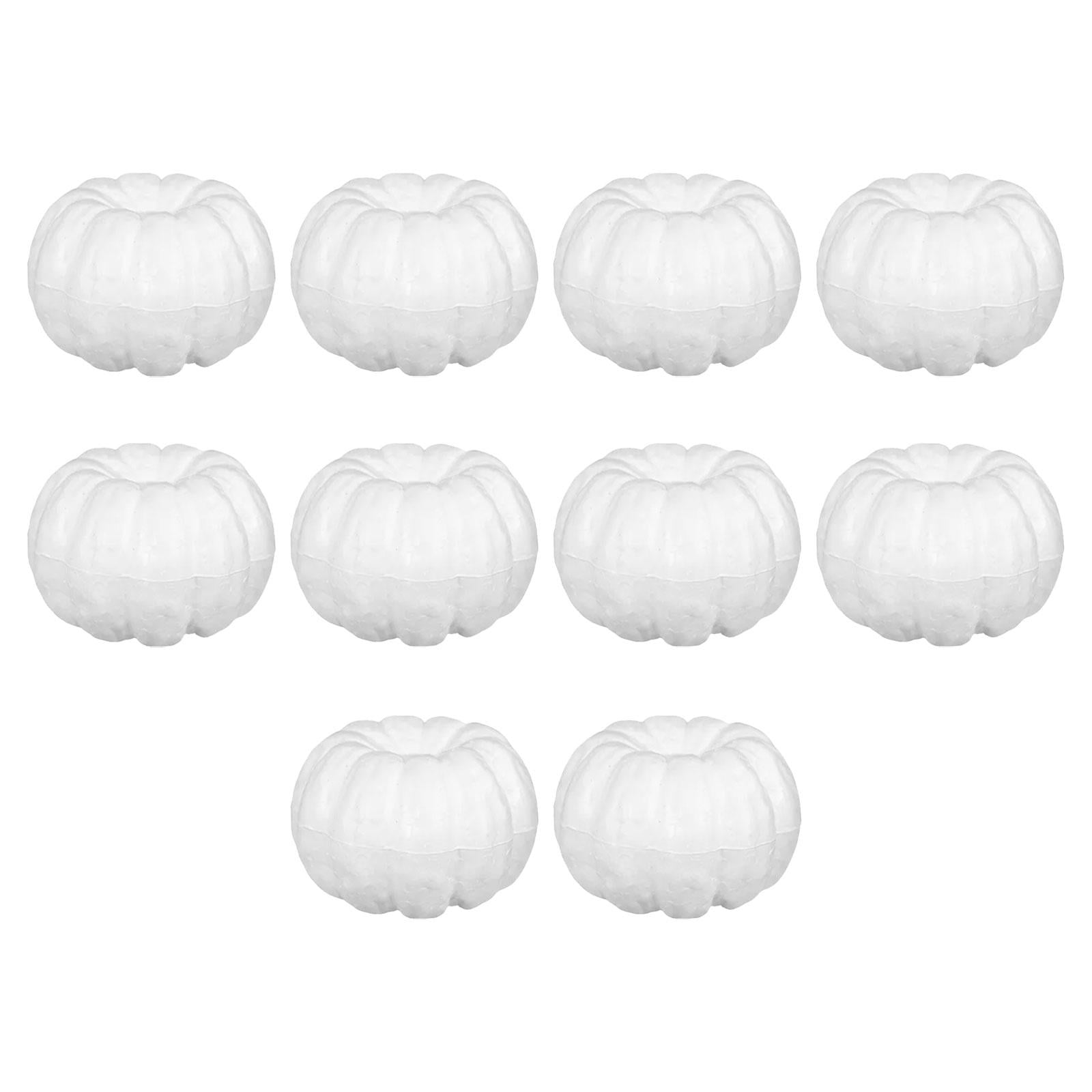 10Pcs White Foam Pumpkins Crafts for Halloween Autumn Fall Harvest