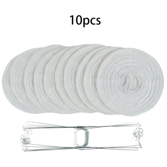 10Pcs White Paper Lantern Decorations, Chinese Lanterns Hanging Round Paper Lanterns 7.8 for Wedding Birthday Christmas Bridal Home Decor Party Decorations