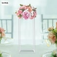 thumbnail image 1 of 10Pcs White Rectangle Backdrop Stand Metal Wedding Balloon Arch Frame Venue Decor, 1 of 11