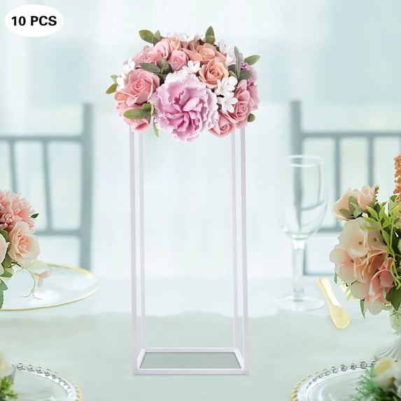 10Pcs White Rectangle Backdrop Stand Metal Wedding Balloon Arch Frame Venue Decor