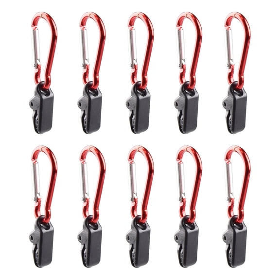 10Pcs Wind proof Tarpaulin Alligators Clip Tighten Lock Grip with Carabiner Outdoor Camping Tent Clip Awning Tarp Clamps