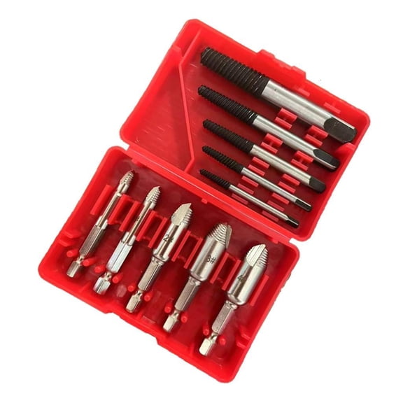 10Pcs Wire Break Extractor Remover Twist Drill Bit Set Conventional Tip Steel Drill Wood Tool Set with Plastic Box
