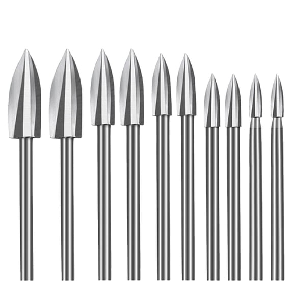 10Pcs Wood Carving Engraving Drill Bit Grinding Woodworking for Carving Drilling
