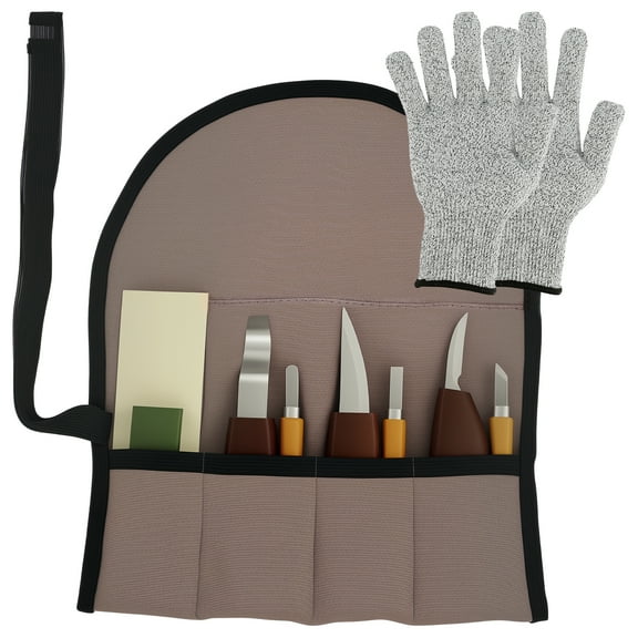 10Pcs Wood Carving Tool Kit Ergonomic Wood Whittling Knife Set DIY Woodworking Hand Carving Tool Spoon Carving Knife Set Beginner Wood Carving Kit for Beginners Professionals