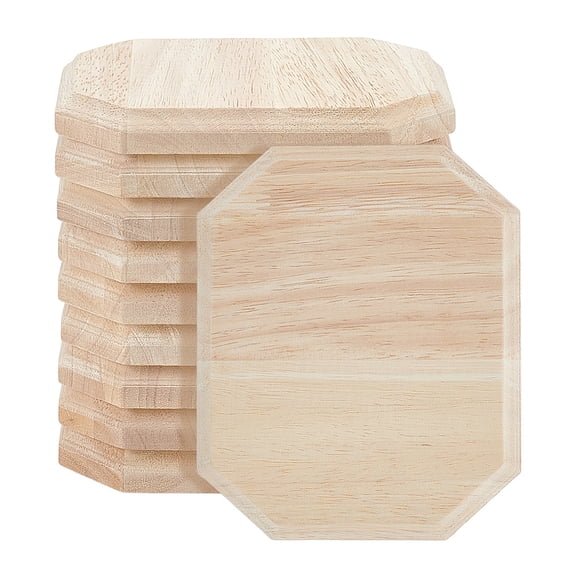 10Pcs Wood Rectangle Plaque Unfinished Wooden Plaque Blank Wooden Signs for Crafts Unfinished Natural Wood Craft Base