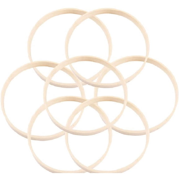 10Pcs Wooden Bamboo Rings Hoops Round Hoops Macrame Rings for Dream Catcher DIY Craft 27cm