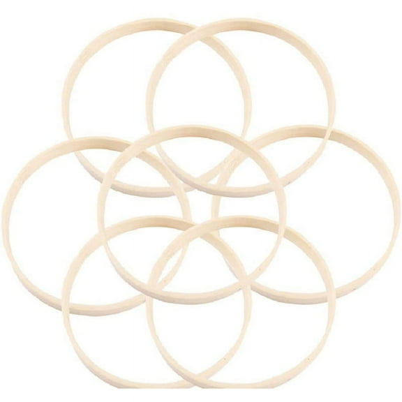 10Pcs Wooden Bamboo Rings Hoops Round Hoops Macrame Rings for Dream Catcher DIY Craft 27cm