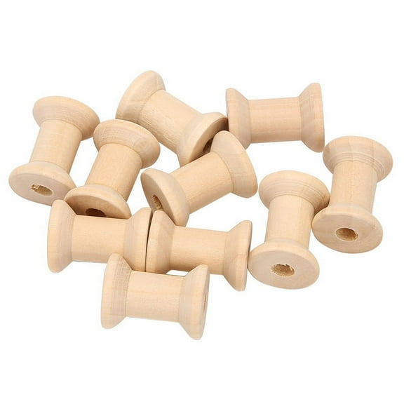 10Pcs Wooden Empty Thread Spools Natural Color 29mm x23mm,10 x Wooden Thread Spools,Natural