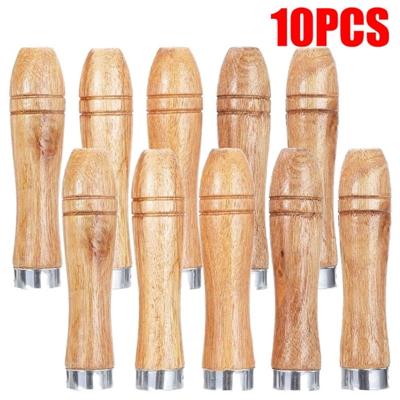 10Pcs Wooden File Handle Replacement Strong Metal Collar For File Craft Tools USA