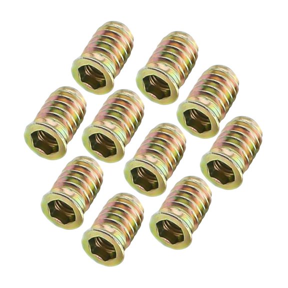 10Pcs Wooden Insert Screws Hex Socket Threads Bolts Nails Building Materials - as picture show, M8*15