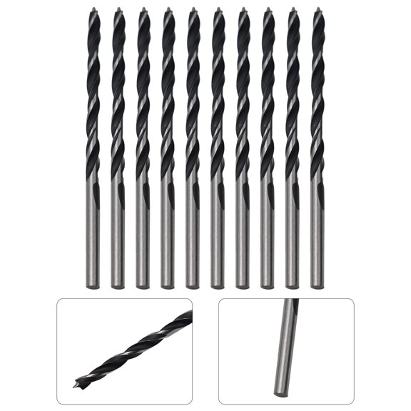 10Pcs Woodworking Drill Bit Quick Change Metal Tools 1/4\\\" Hex Shank Wood Hcs Drill Bit Set Round For Handle Tool Accessory Smile Home