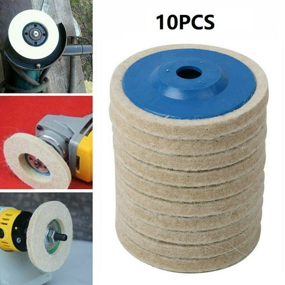 10Pcs Wool Polishing-Wheels Buffing Pads 100Mm Angle Grinder Wheel Felt Polishing Pads Disc For Metal-Marble Glass Ceramics